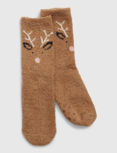 Kids Recycled Fuzzy Crew Socks