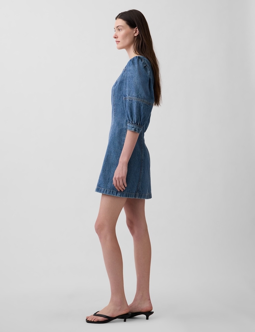 SS PUFF VNECK MINI DRESS - MED PEYTON