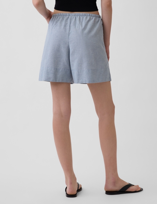Linen-Blend Easy Shorts