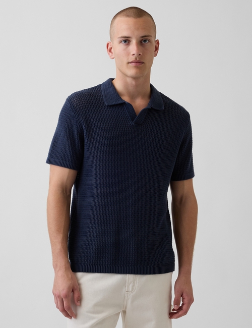 Mesh Polo Sweater