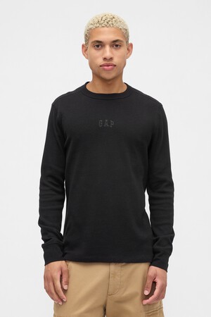 Gap Logo Waffle-Knit Crewneck T-Shirt