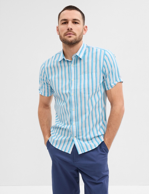 Stretch Poplin Shirt in Slim Fit