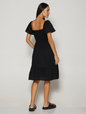 Smocked Squareneck Midi Dress