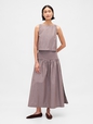 Poplin Drop-Waist Maxi Skirt