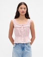 Lace-Trim Peplum Top