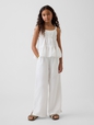 GAUZE WIDE LEG PANT