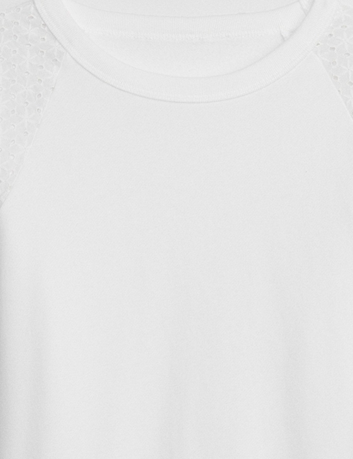 Relaxed Eyelet Crewneck Sweatshirt