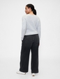 High Rise Pull-On Wide-Leg Jeans