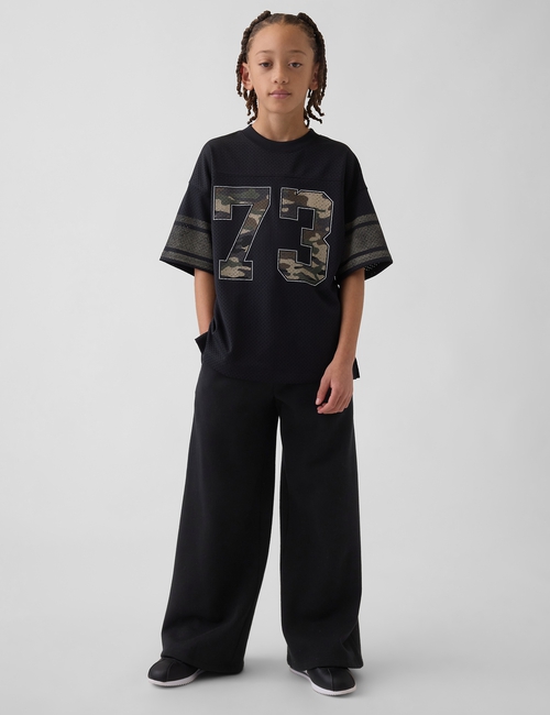 Kids Mesh Oversized Graphic Jersey T-Shirt