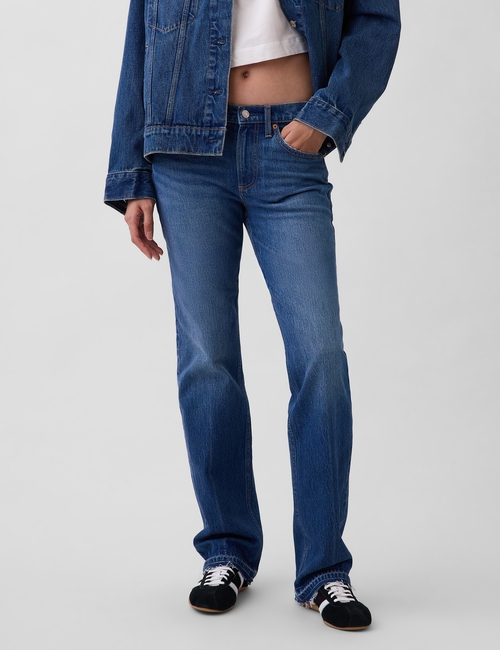 Mid Rise Relaxed Straight Jeans