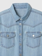 Kids Oversized Denim Western Shirt