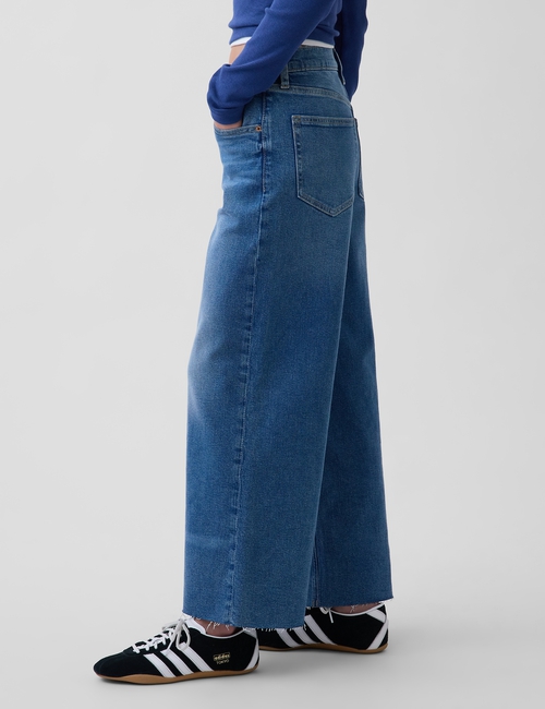 High Rise Stride Wide-Leg Ankle Jeans