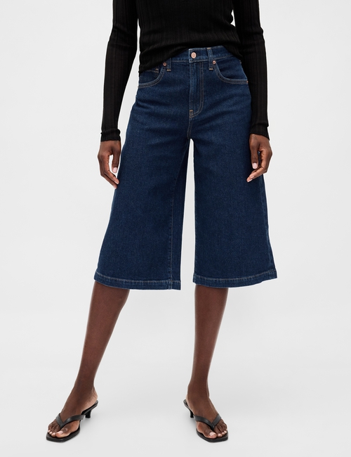 High Rise Culotte Jeans