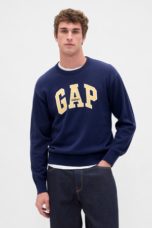 Relaxed Gap Logo Intarsia Sweater
