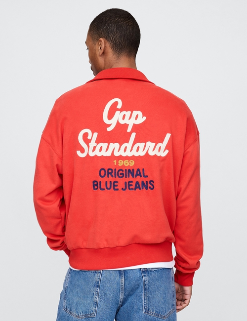 Vintage Soft Gap Logo Polo Sweatshirt