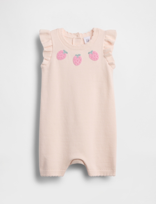 Baby Strawberry Sweater Shorty One-Piece
