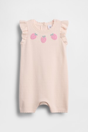 Baby Strawberry Sweater Shorty One-Piece