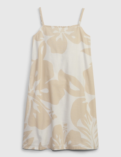 Kids Linen-Cotton Floral Shift Dress