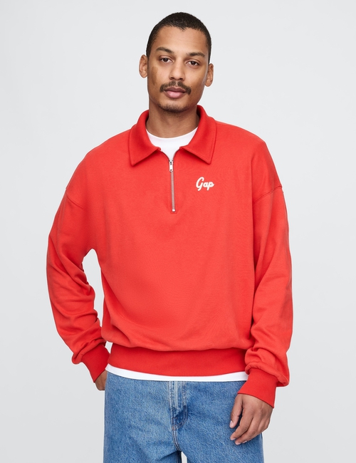 Vintage Soft Gap Logo Polo Sweatshirt