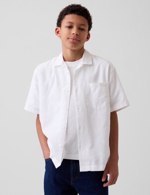 Kids Linen-Cotton Relaxed Vacay Shirt