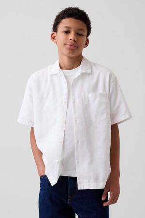 Kids Linen-Cotton Relaxed Vacay Shirt