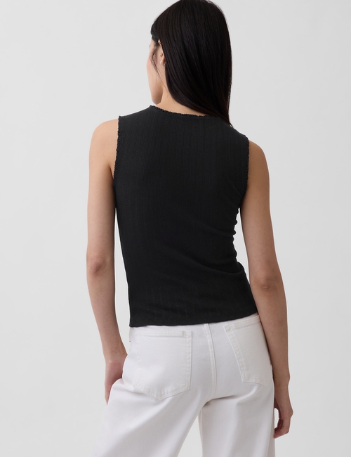 Pointelle Shell Tank Top