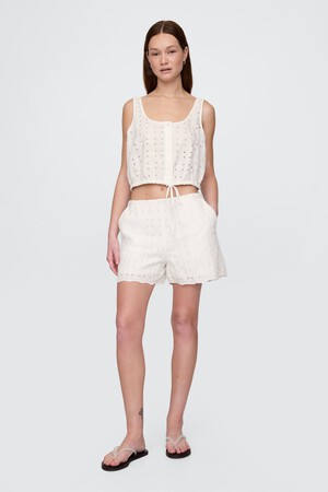 High Rise Eyelet Easy Shorts