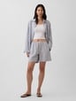 Linen-Blend Easy Shorts