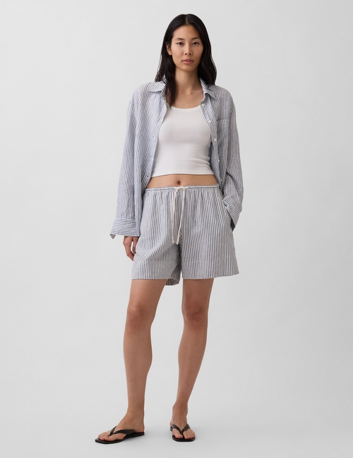 Linen-Blend Easy Shorts