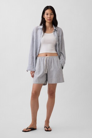 Linen-Blend Easy Shorts