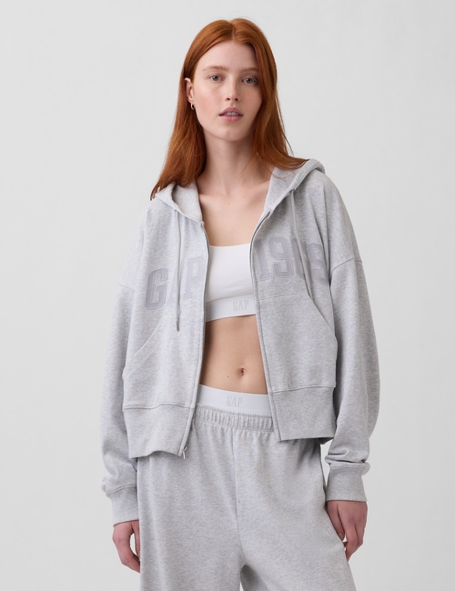 French Terry Oversized 1969 Logo Zip Hoodie