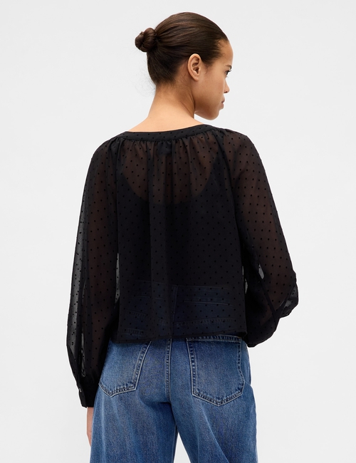 Sheer Button-Front Top