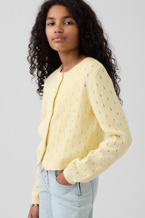 Kids Pointelle Cardigan Sweater