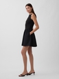 Mixed Media Drop-Waist Mini Dress