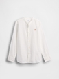 Kids Linen-Cotton Banded Collar Shirt