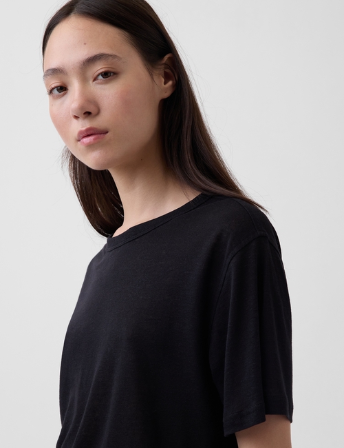 Linen-Blend Relaxed T-Shirt