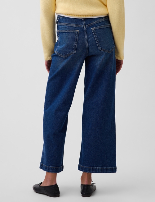 High Rise Stride Wide-Leg Ankle Jeans