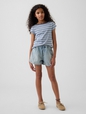 Kids High Rise Denim Easy Shorts