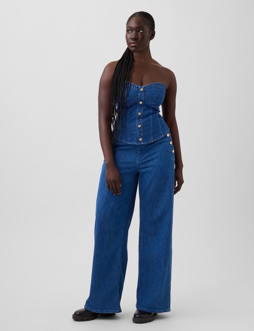 Gap × HFR High Rise Pintuck Stride Wide-Leg Jeans by Atelier Ndigo