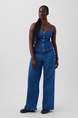 Gap × HFR High Rise Pintuck Stride Wide-Leg Jeans by Atelier Ndigo