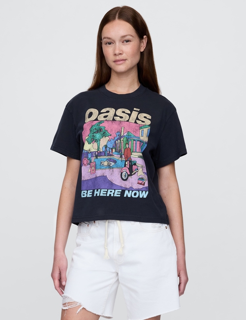تي شيرت بقصة فضفاضة مزين بطبعة Oasis