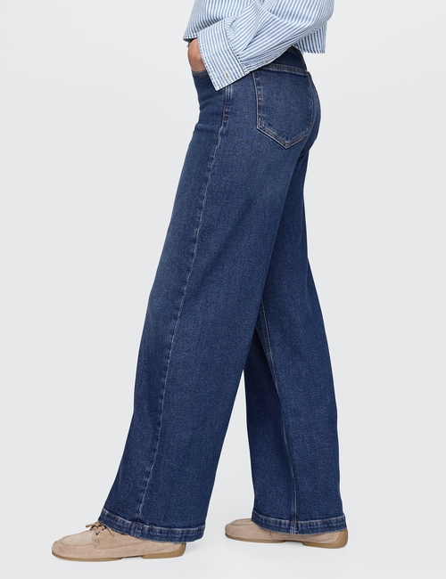 Curvy High Rise Stride Wide-Leg Jeans