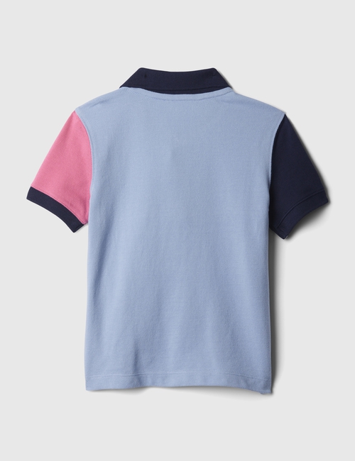 تي شيرت بولو بشعار جاب مقسم بألوان للأطفال بسن المشي