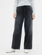 High Rise Pull-On Wide-Leg Jeans