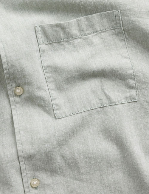 Linen-Cotton Relaxed Straight-Hem Shirt