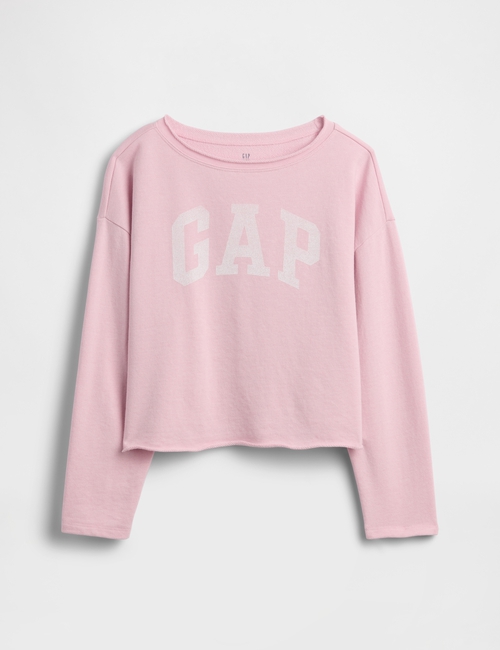 Kids French Terry Wide-Neck Logo Sweatshirt