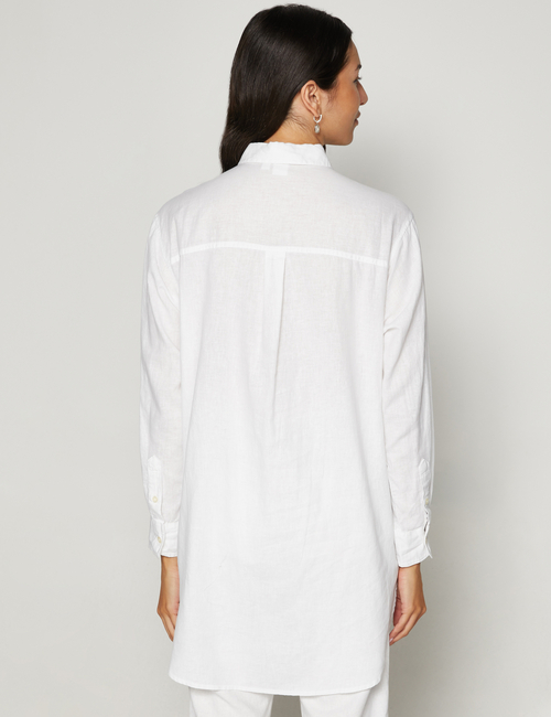 Oversized Linen-Blend Tunic Shirt