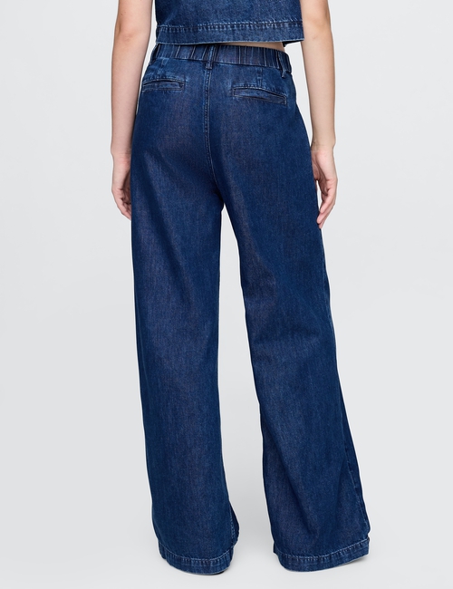 365 High Rise UltraSoft Denim Pleated Trousers