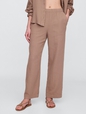 Mid Rise Gauze Pull-On Wide-Leg Pants