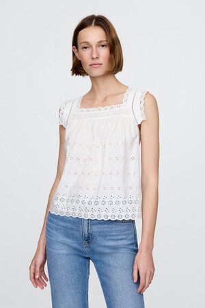 GAP X DOEN SLVLSS EYELET TOP